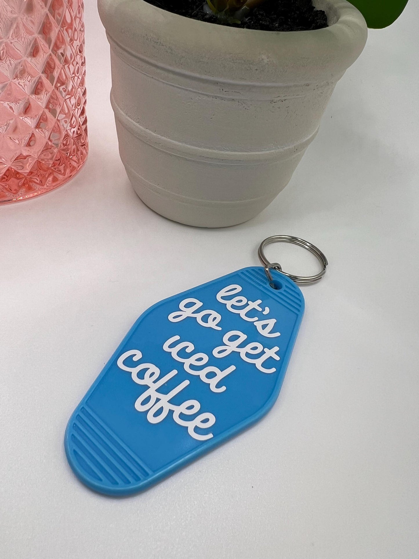 Iced Coffee Motel Keychain: Gift for Coffee Lover