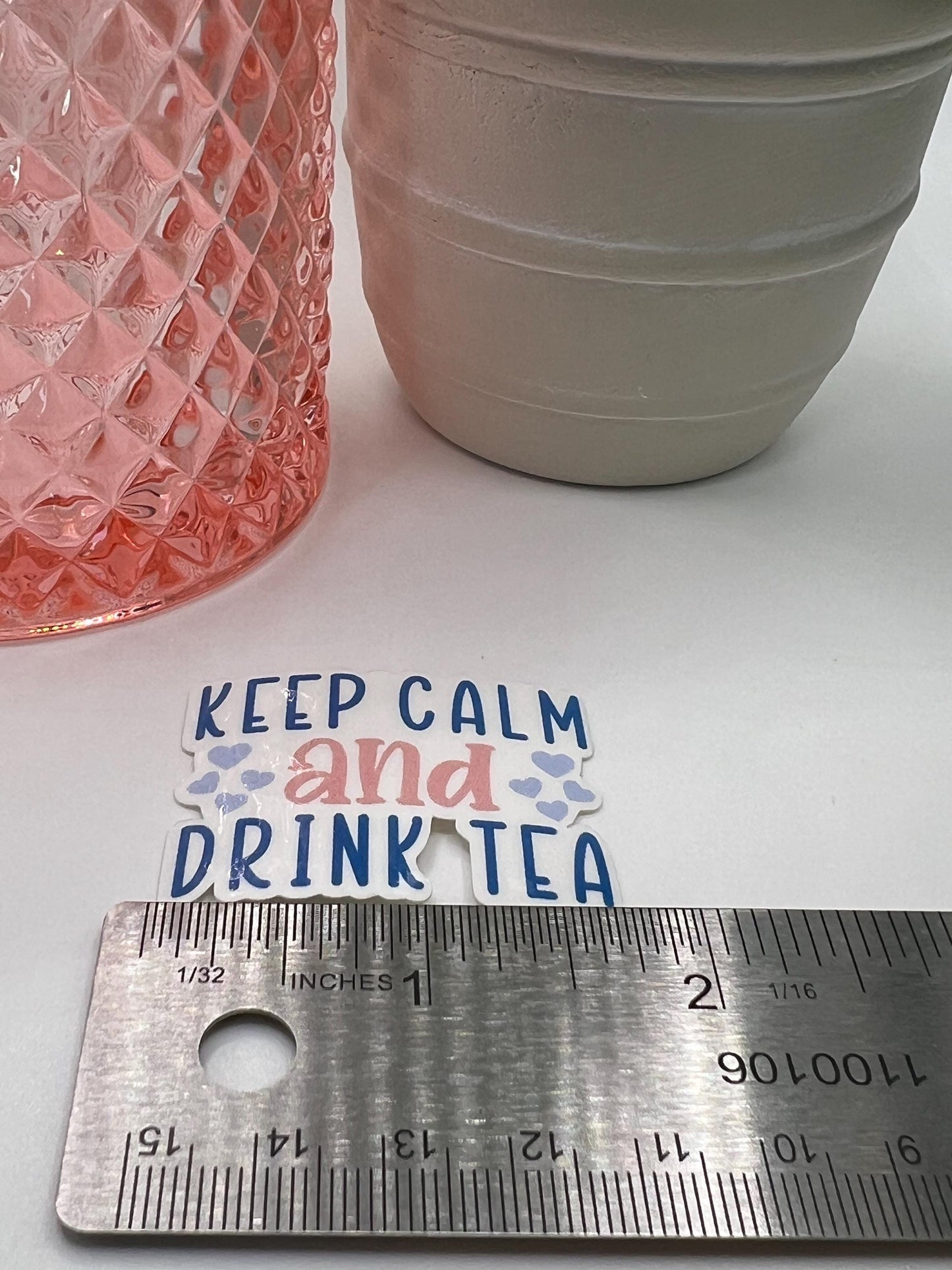 Keep calm and drink tea sticker - water-resistant, water bottles, laptop, kindle, mug, tea