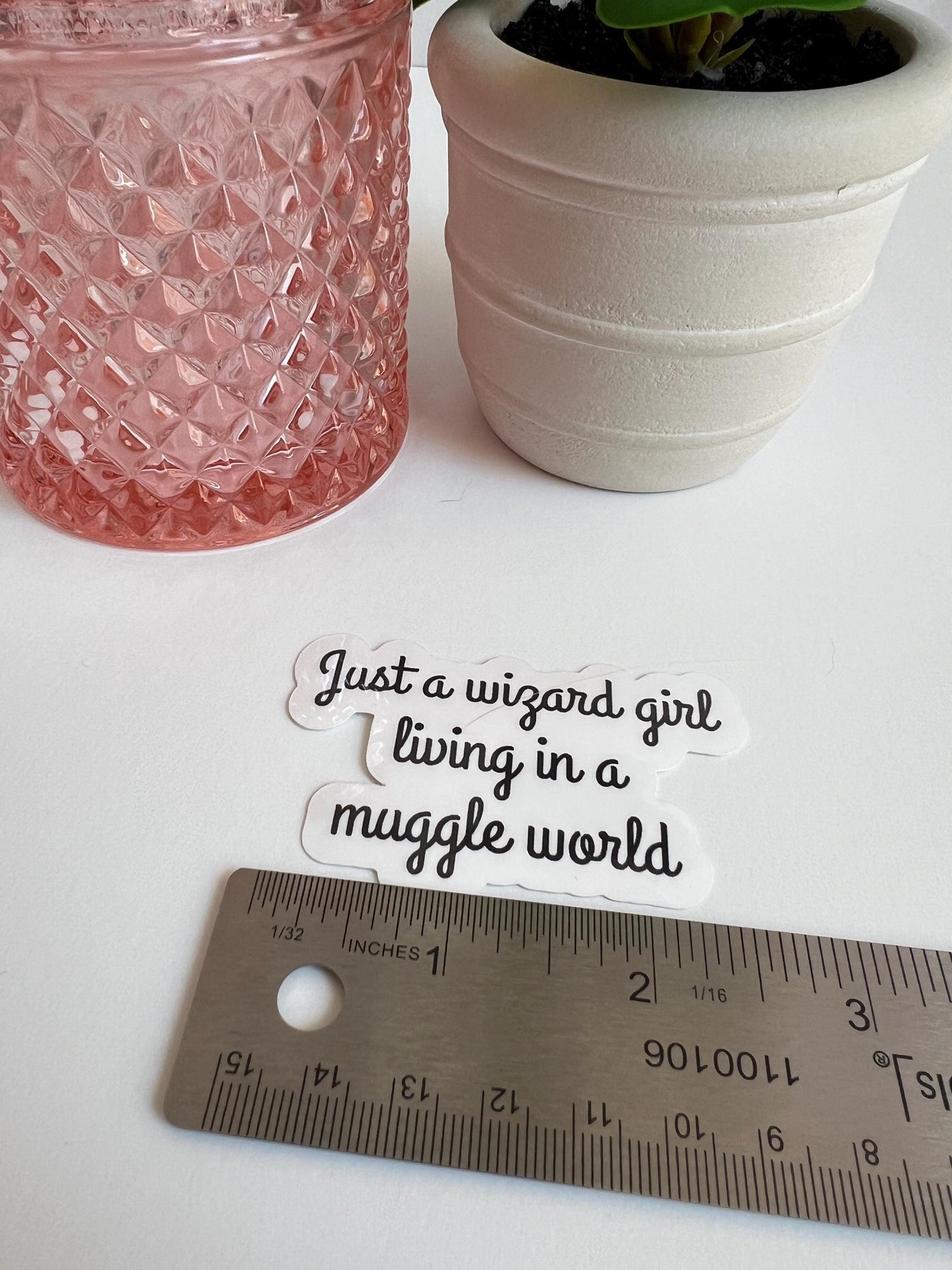 Just A Wizard Girl Living in a Muggle World sticker - water-resistant, water bottles, laptop, kindle, mug