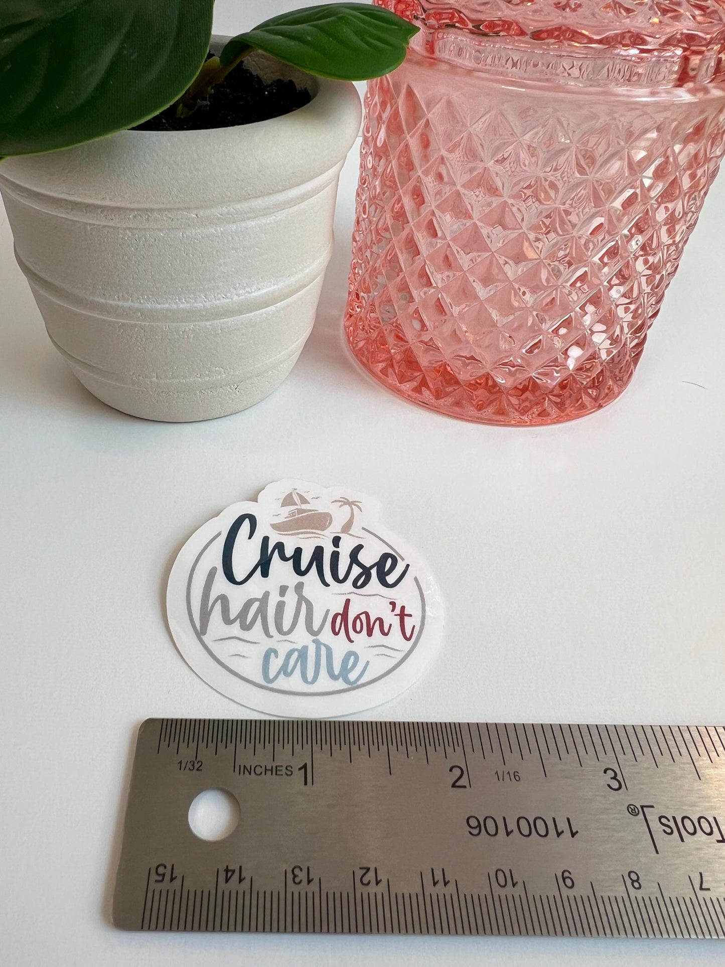 Cruise Hair Don't Care sticker -water-resistant, water bottles, laptop, kindle, mug