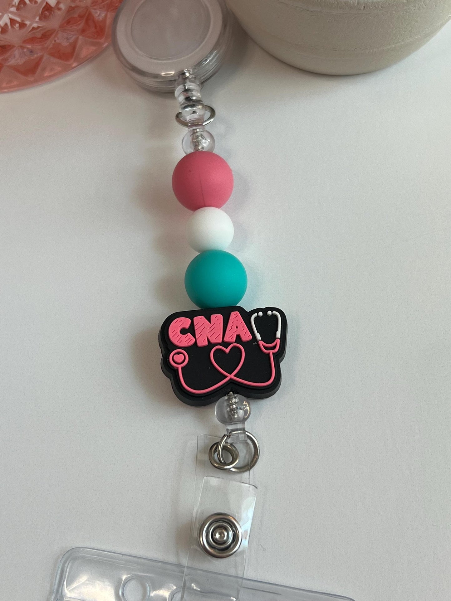 CNA - Badge Reel, Keychain, Tumbler/Bag Charm - Stanley, Bogg, Gift, Medical