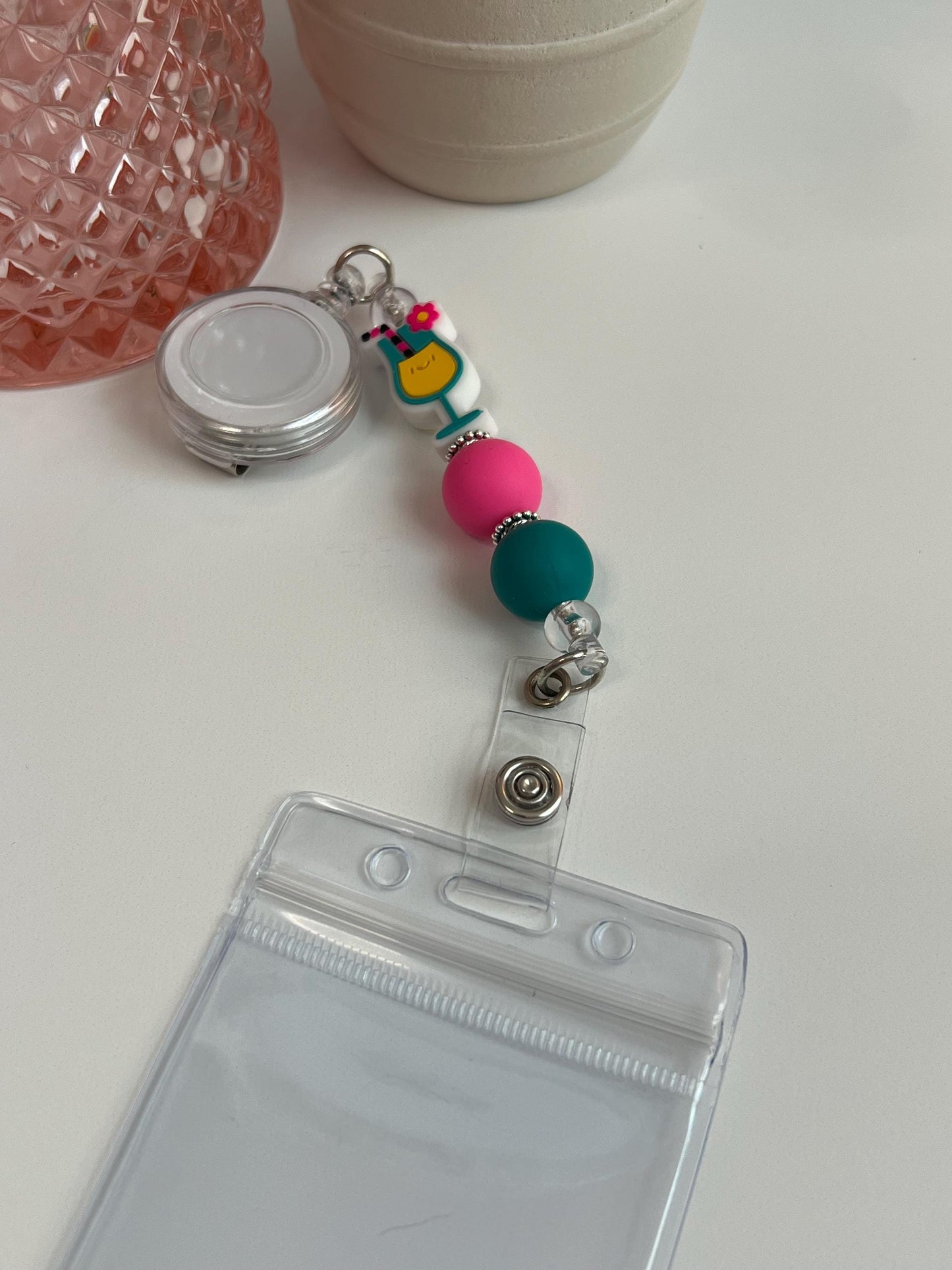 Fruity Drink Badge Reel: Cruise Vacation ID Holder