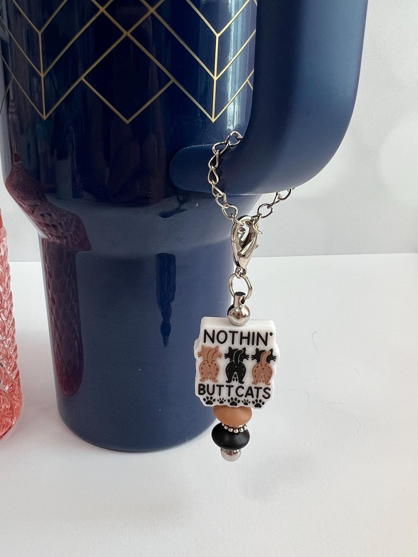Nothin' Butt Cats Tumbler Charm: Bag, Backpack, Purse Accessory