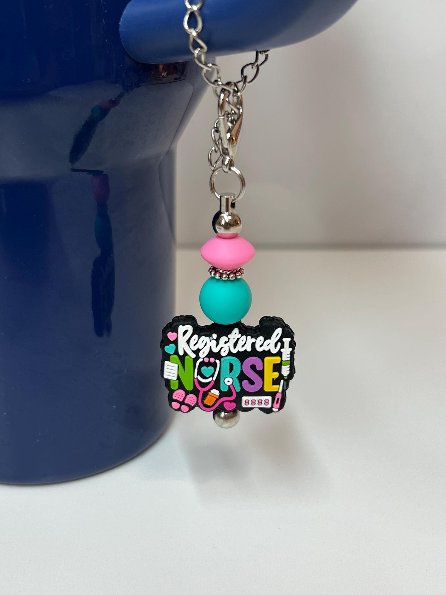 Registered Nurse - Badge Reel, Keychain, Tumbler/Bag Charm - Stanley, Bogg, Gift, Medical