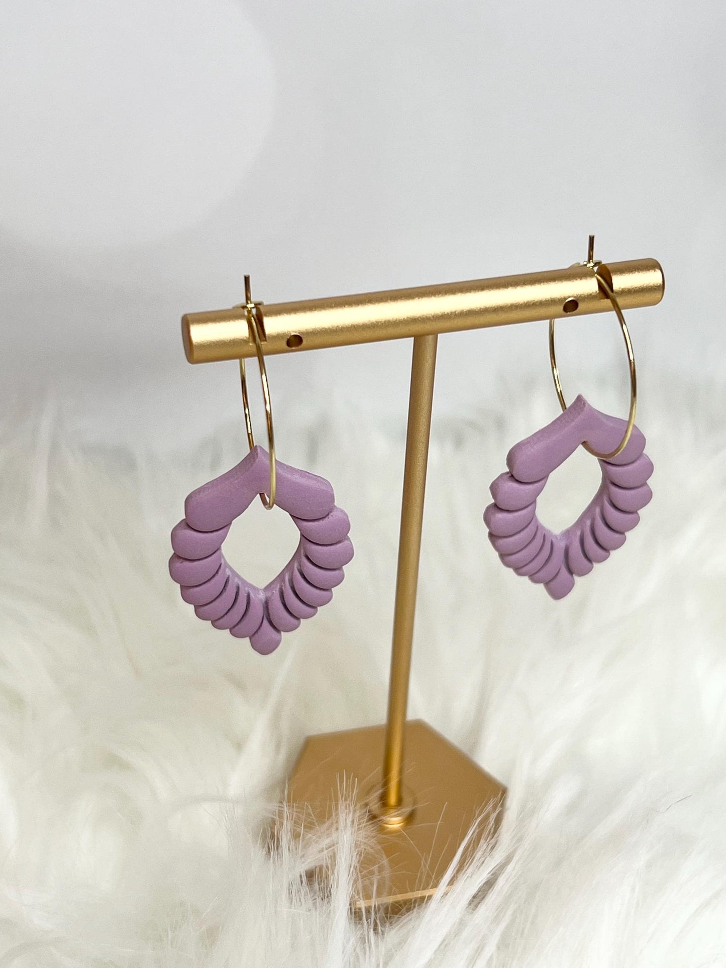 Handmade, Lightweight, Clay Hoop Earrings