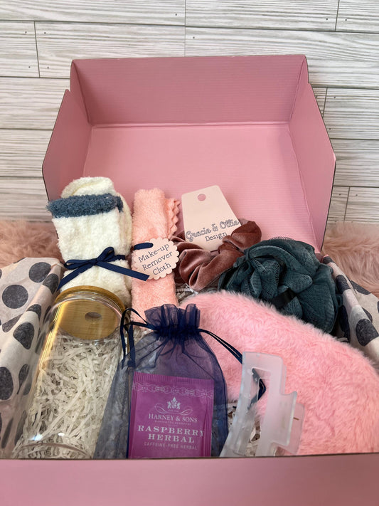 Self-Care Gift Box for Her: Water Bottle, Eye Mask & Fuzzy Socks