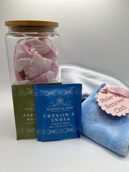 Self-Care Gift Box for Her: Water Bottle, Eye Mask & Trinket Tray