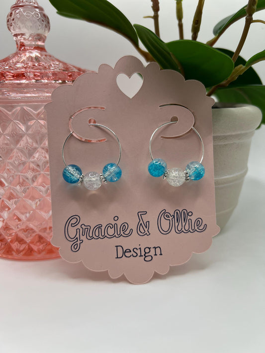 Handcrafted Hoop Earrings - birthday gift, beaded jewelry, present, stocking stuffer
