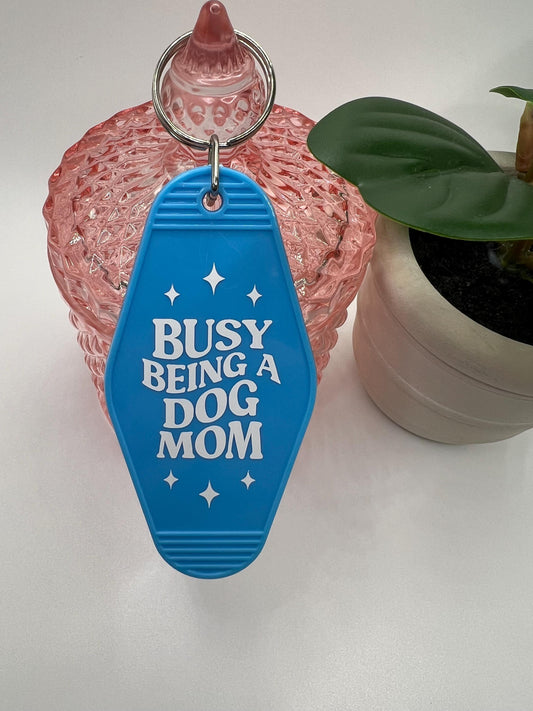 Dog Mom Motel Keychain: Retro Style Gift