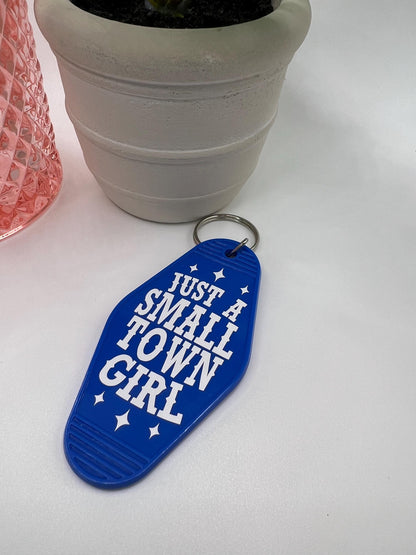 Small Town Girl Motel Keychain: 80s Nostalgia Gift