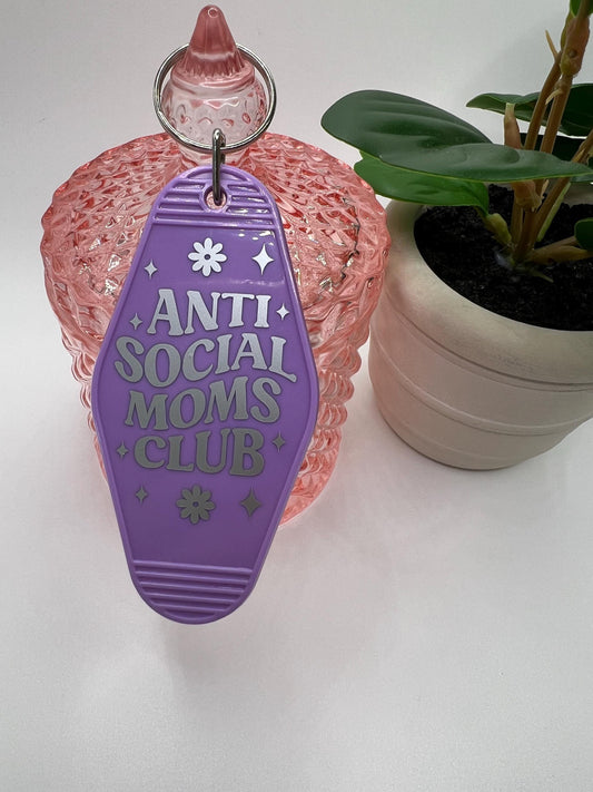 Anti-Social Moms Club Motel Keychain: Novelty Gift