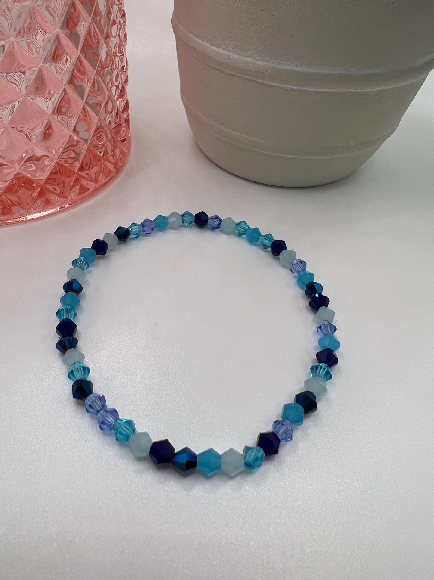 Blue beaded bracelet - Handmade jewelry | Gift for Her | Birthday Gift