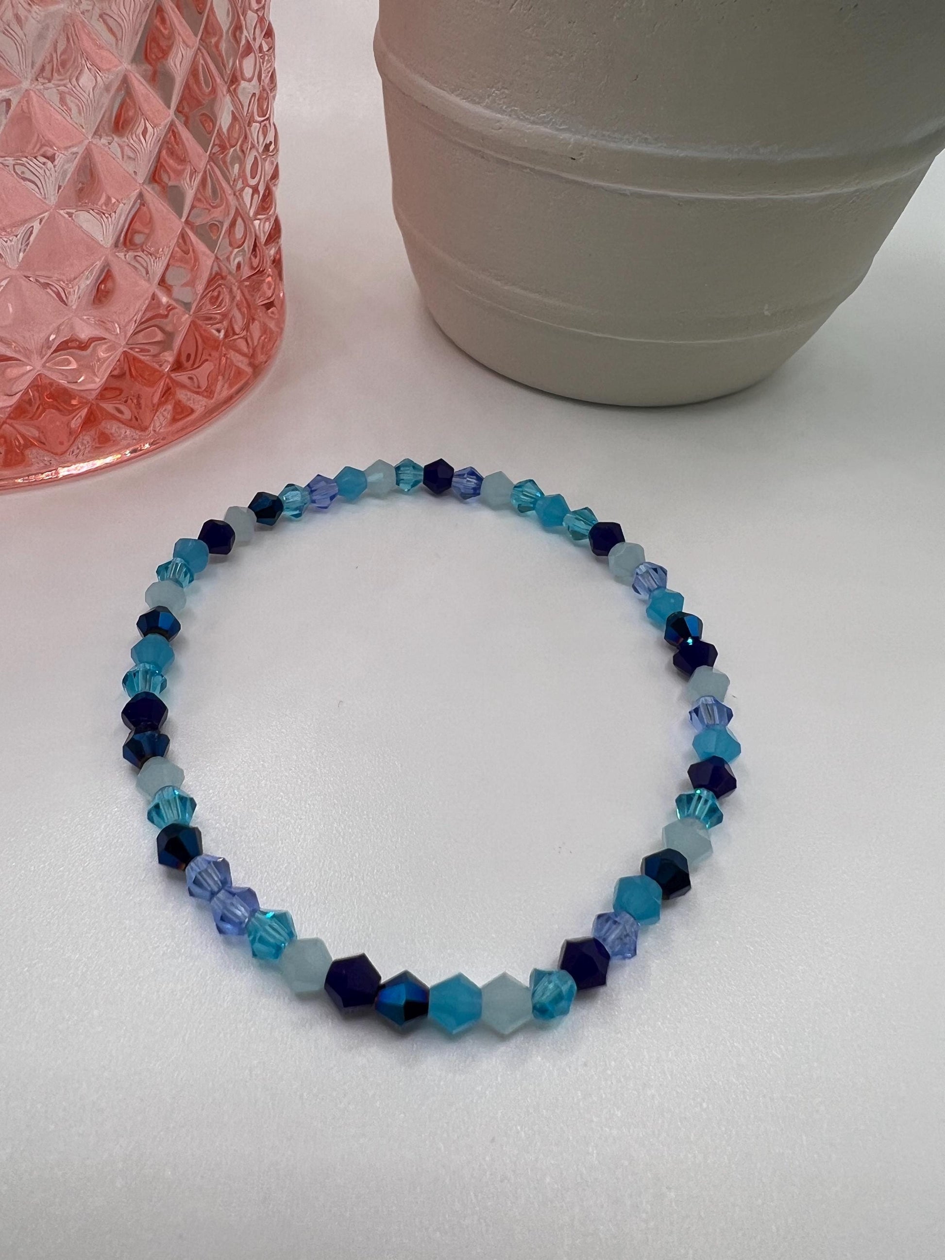 Blue beaded bracelet - Handmade jewelry | Gift for Her | Birthday Gift