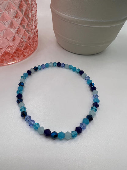 Blue beaded bracelet - Handmade jewelry | Gift for Her | Birthday Gift