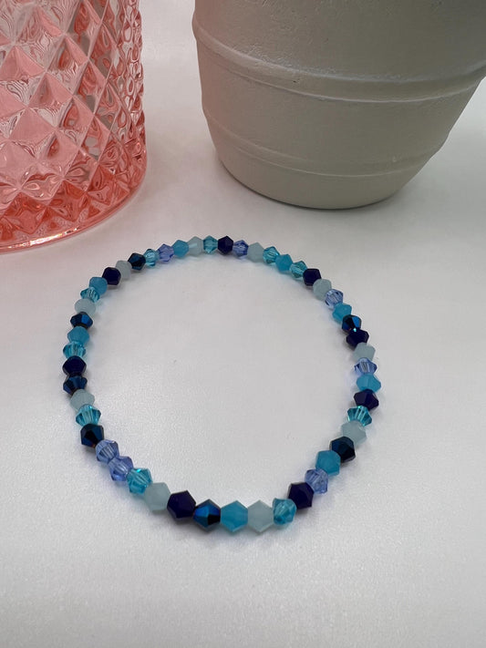 Blue beaded bracelet - Handmade jewelry | Gift for Her | Birthday Gift