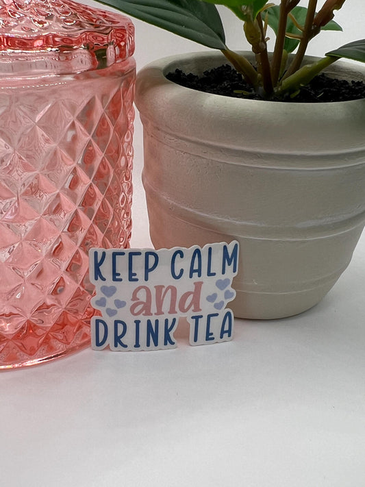 Keep calm and drink tea sticker - water-resistant, water bottles, laptop, kindle, mug, tea