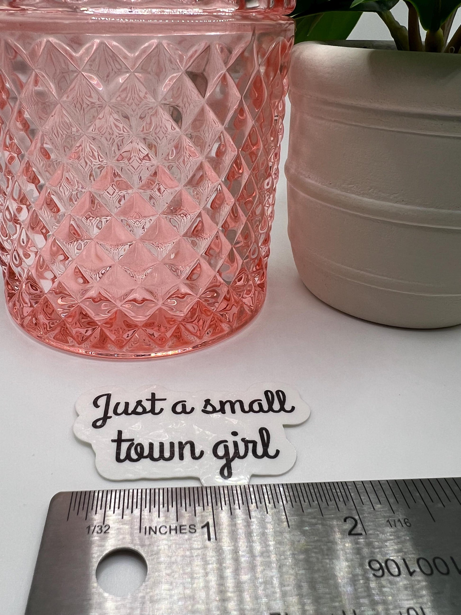 Just a Small Town Girl sticker - water-resistant, water bottles, laptop, kindle, mug, 80s, journey