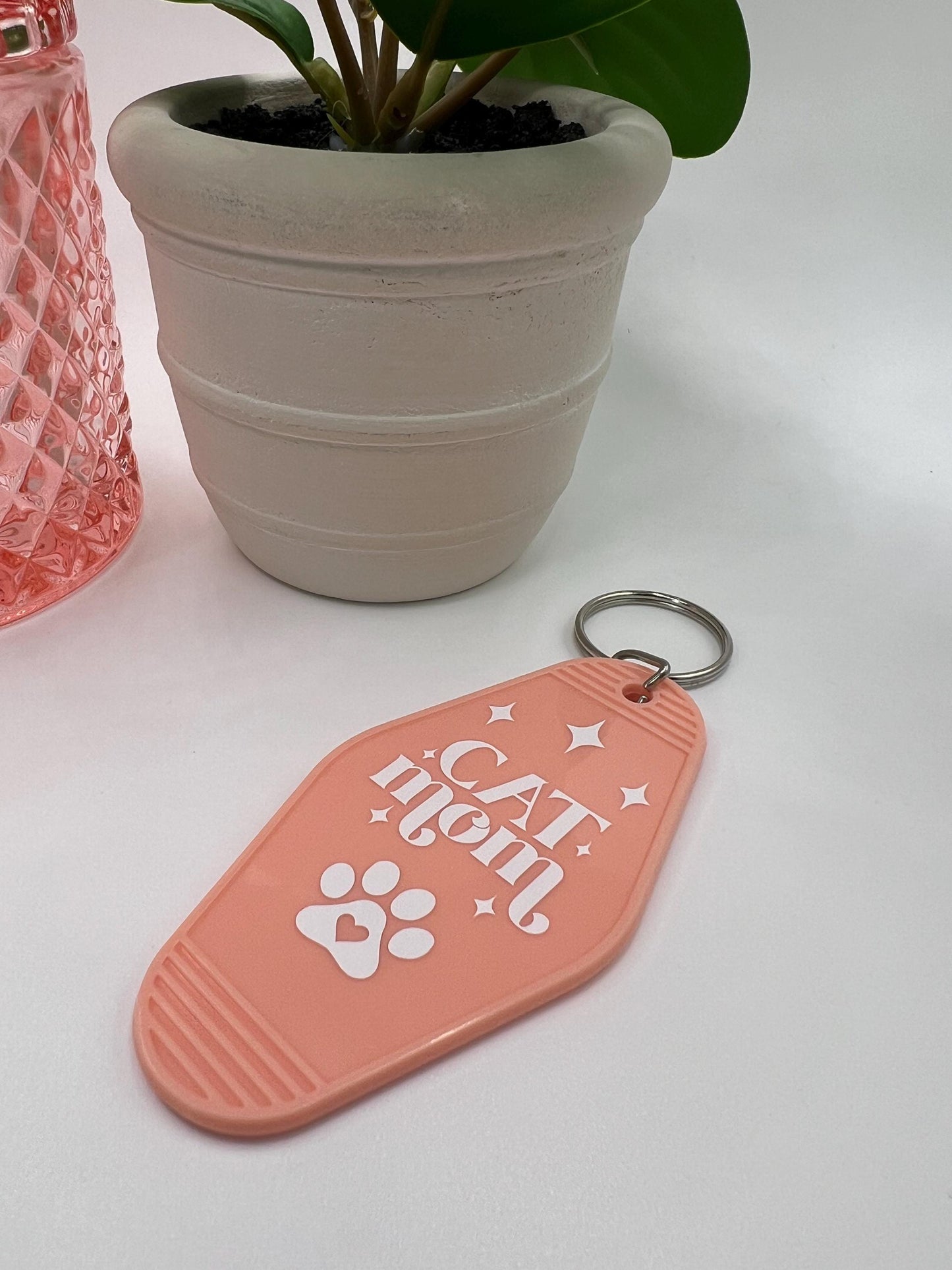Cat Mom Motel Keychain: Fur Mama Gift