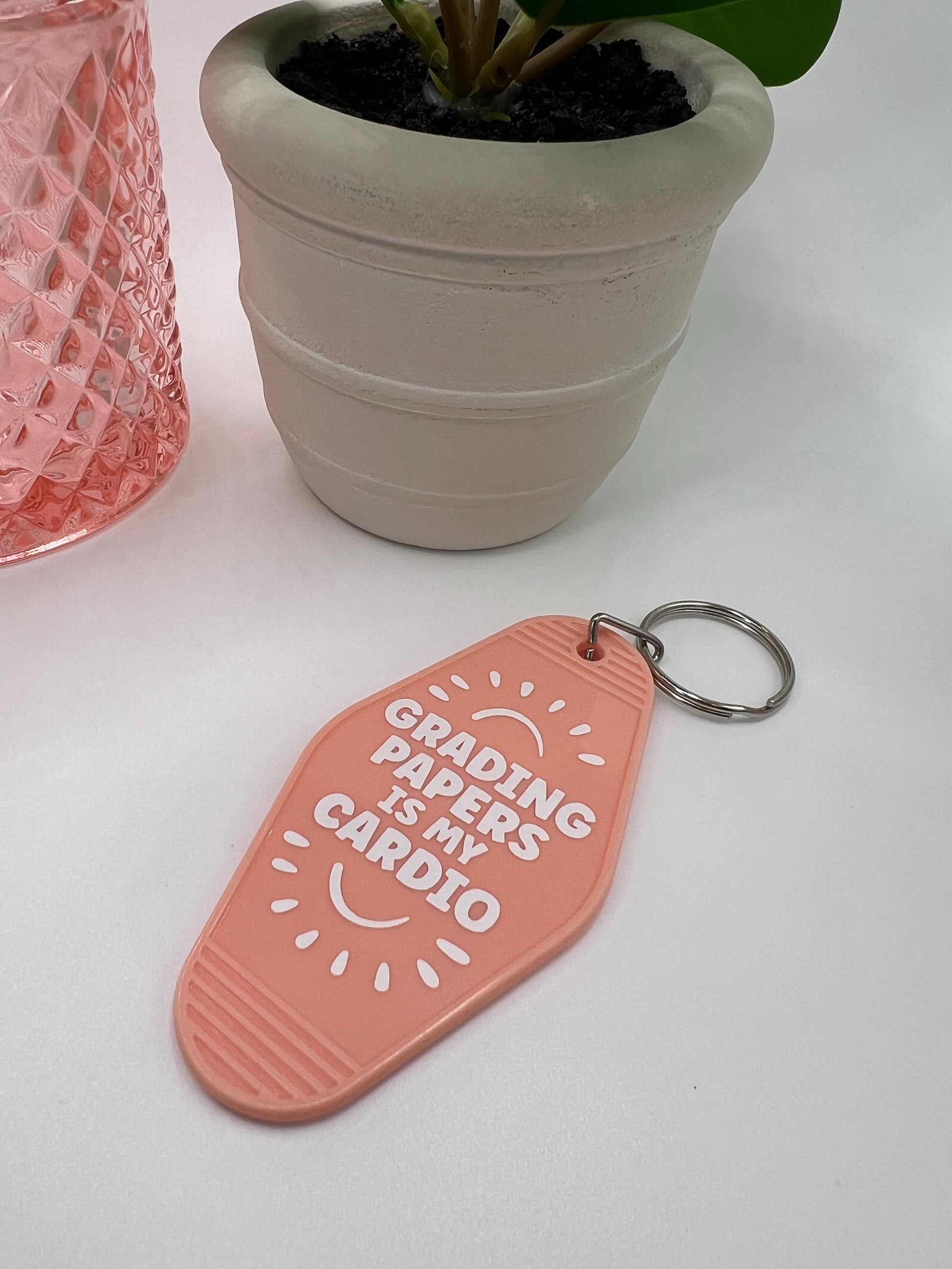 Grading Papers is my Cardio Motel Keychain | Gift for Her | Small Gift | Stocking Stuffer | Gift for Teacher