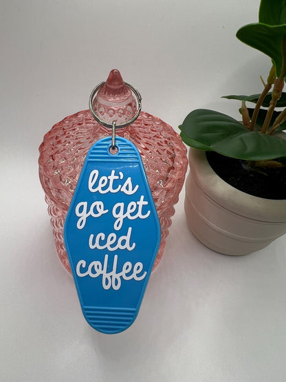 Iced Coffee Motel Keychain: Gift for Coffee Lover