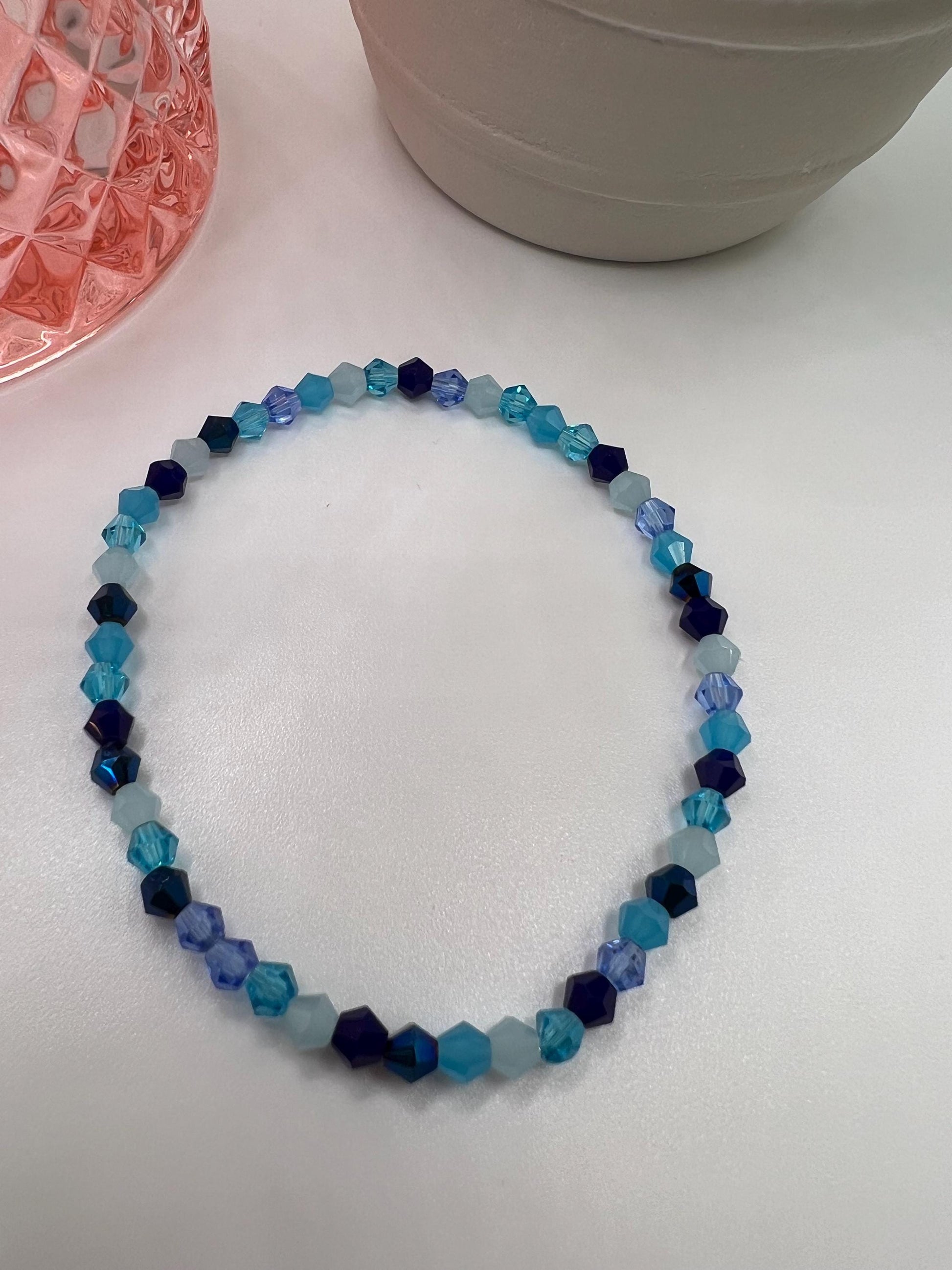 Blue beaded bracelet - Handmade jewelry | Gift for Her | Birthday Gift