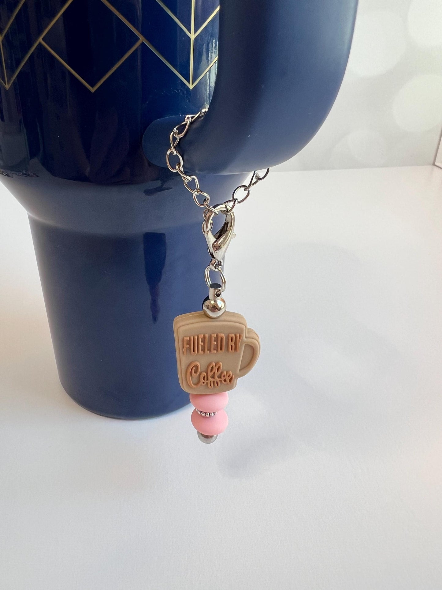 Stanley Tumbler Charm: "Fueled by Coffee" Cup Accessory