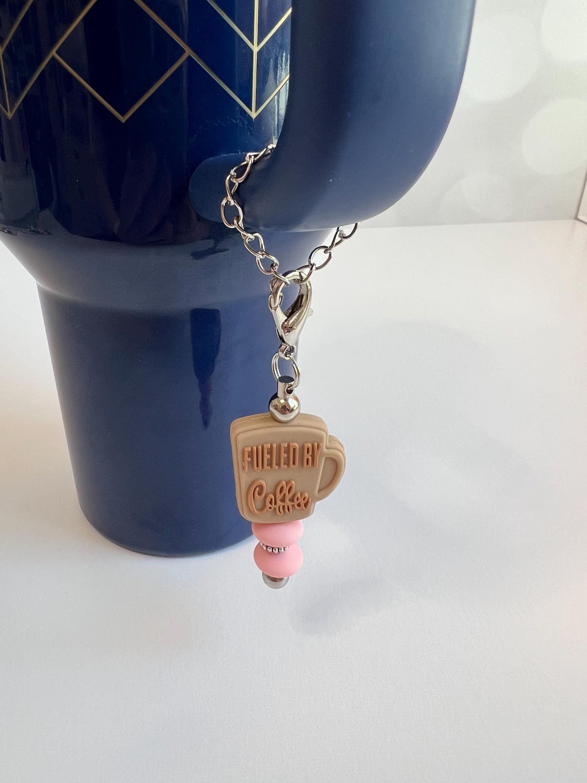 Stanley Tumbler Charm: "Fueled by Coffee" Cup Accessory