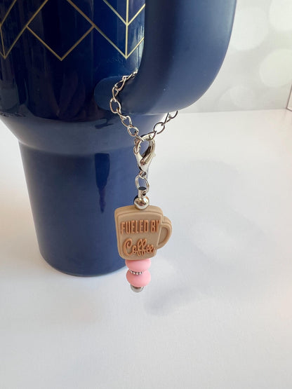 Stanley Tumbler Charm: "Fueled by Coffee" Cup Accessory