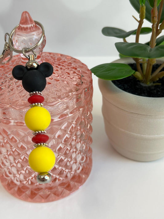 Mickey silicone bead keychain | Bag Charm | Gift for Her | Small Gift | Stocking Stuffer