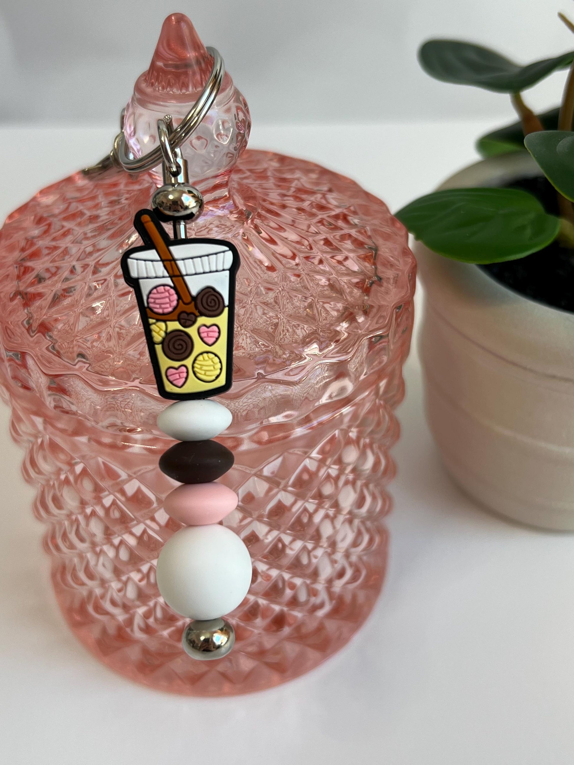 Iced Coffee Silicone Bead Keychain: Small Gift