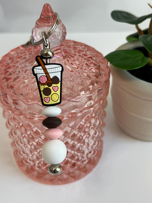 Iced Coffee Silicone Bead Keychain: Small Gift