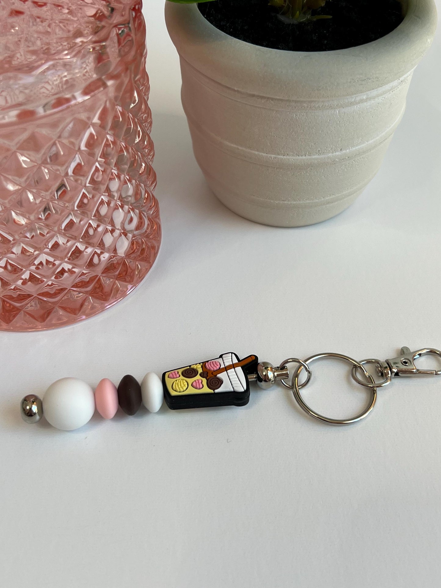 Iced Coffee Silicone Bead Keychain: Small Gift