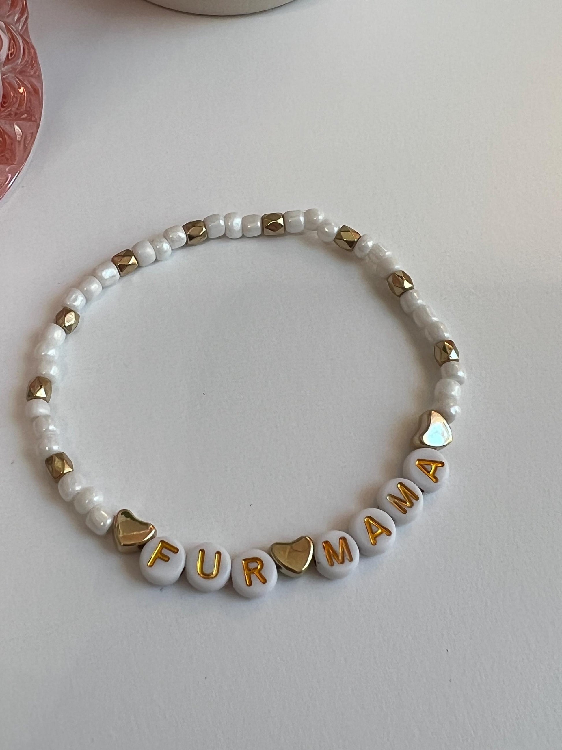 Handmade "Fur Mama" Beaded Bracelet - Pet Lover Gift