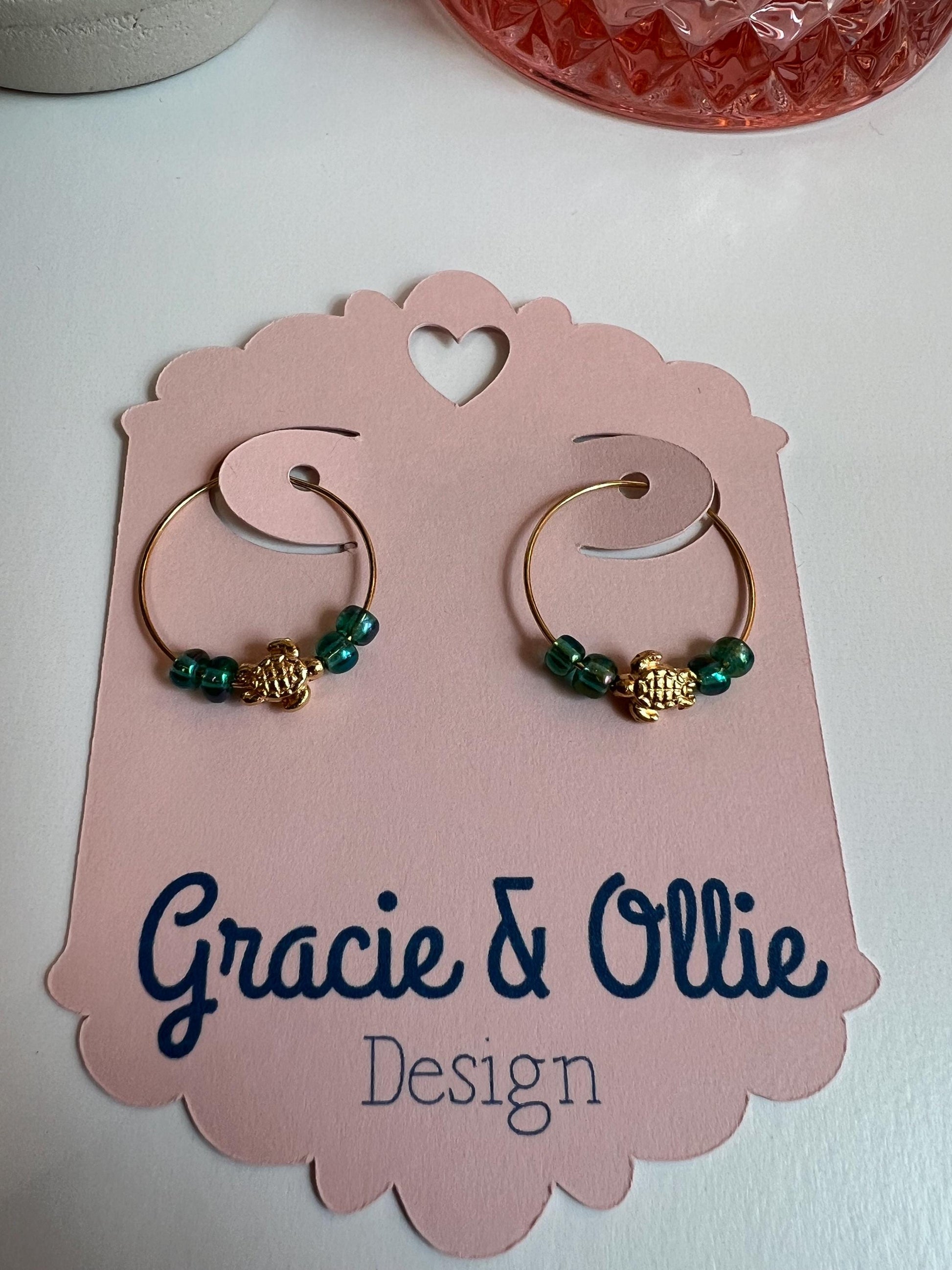 Handcrafted Hoop Earrings - birthday gift, beaded jewelry, present, stocking stuffer