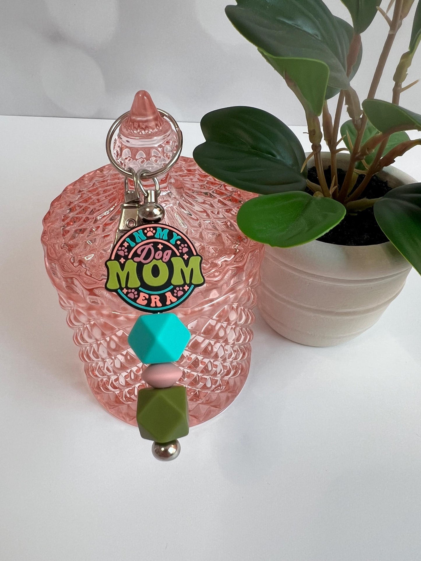 Dog Mom Era Silicone Bead Keychain: Bag Charm, Stocking Stuffer