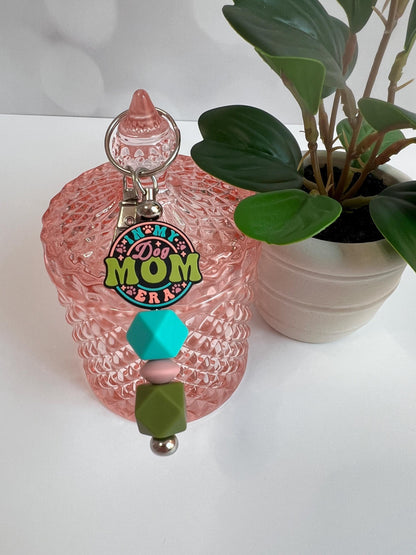 Dog Mom Era Silicone Bead Keychain: Bag Charm, Stocking Stuffer