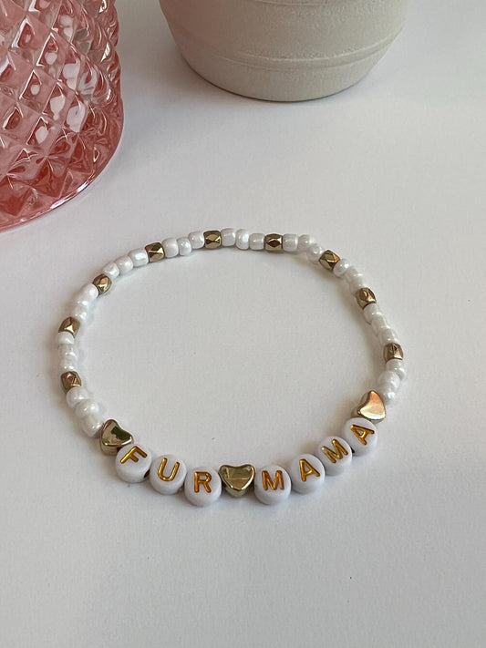 Handmade "Fur Mama" Beaded Bracelet - Pet Lover Gift