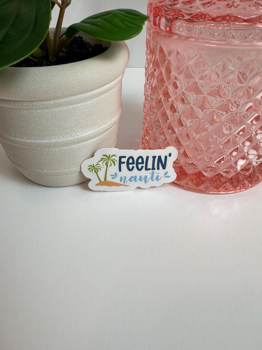 Feelin' Nauti sticker -water-resistant, water bottles, laptop, kindle, mug