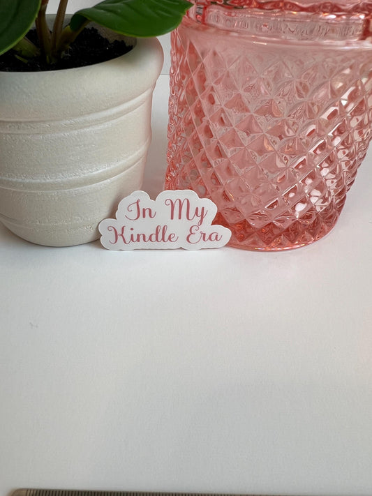 In My Kindle Era sticker -water-resistant, water bottles, laptop, kindle, mug