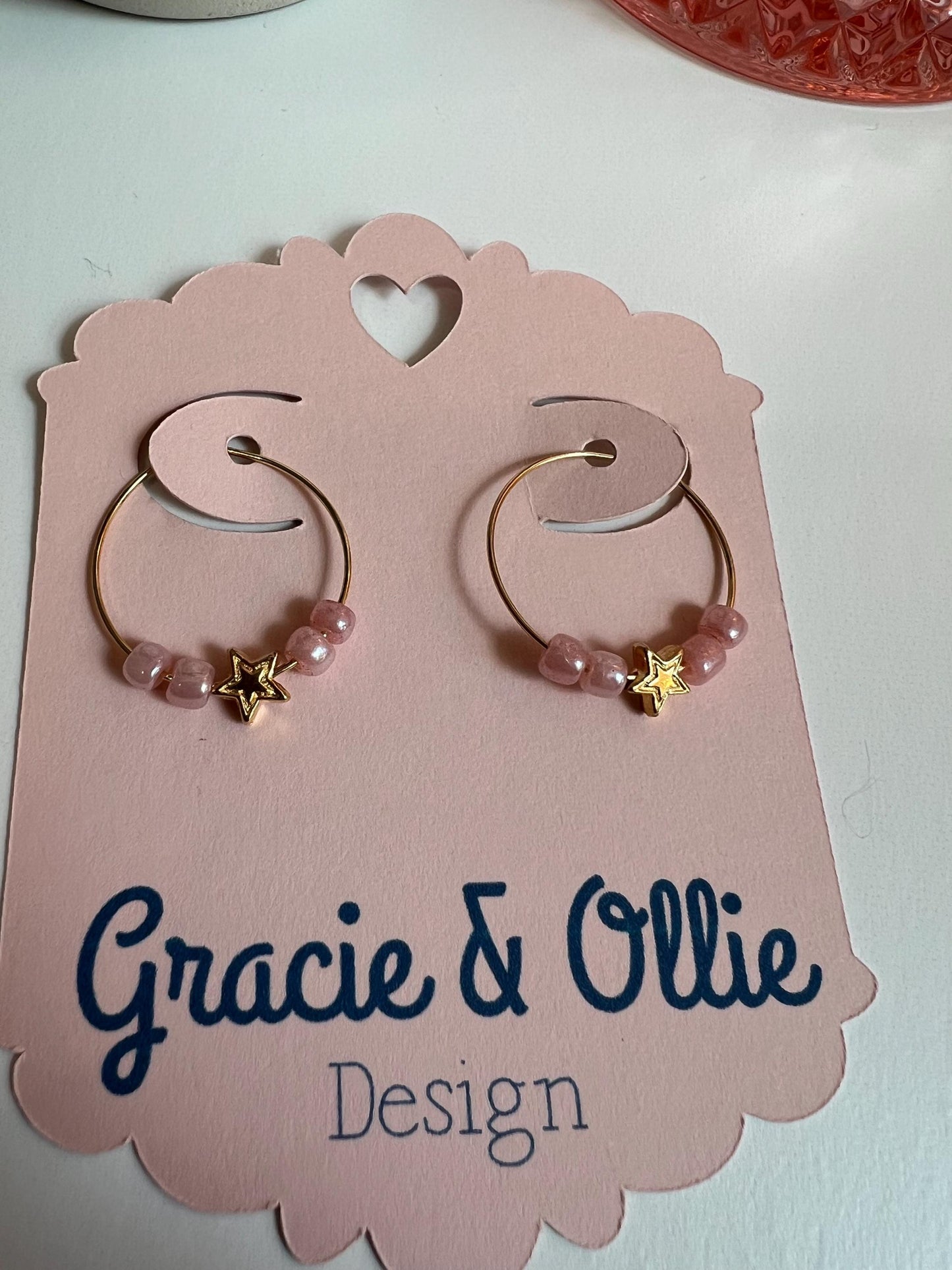 Handcrafted Hoop Earrings - birthday gift, beaded jewelry, present, stocking stuffer