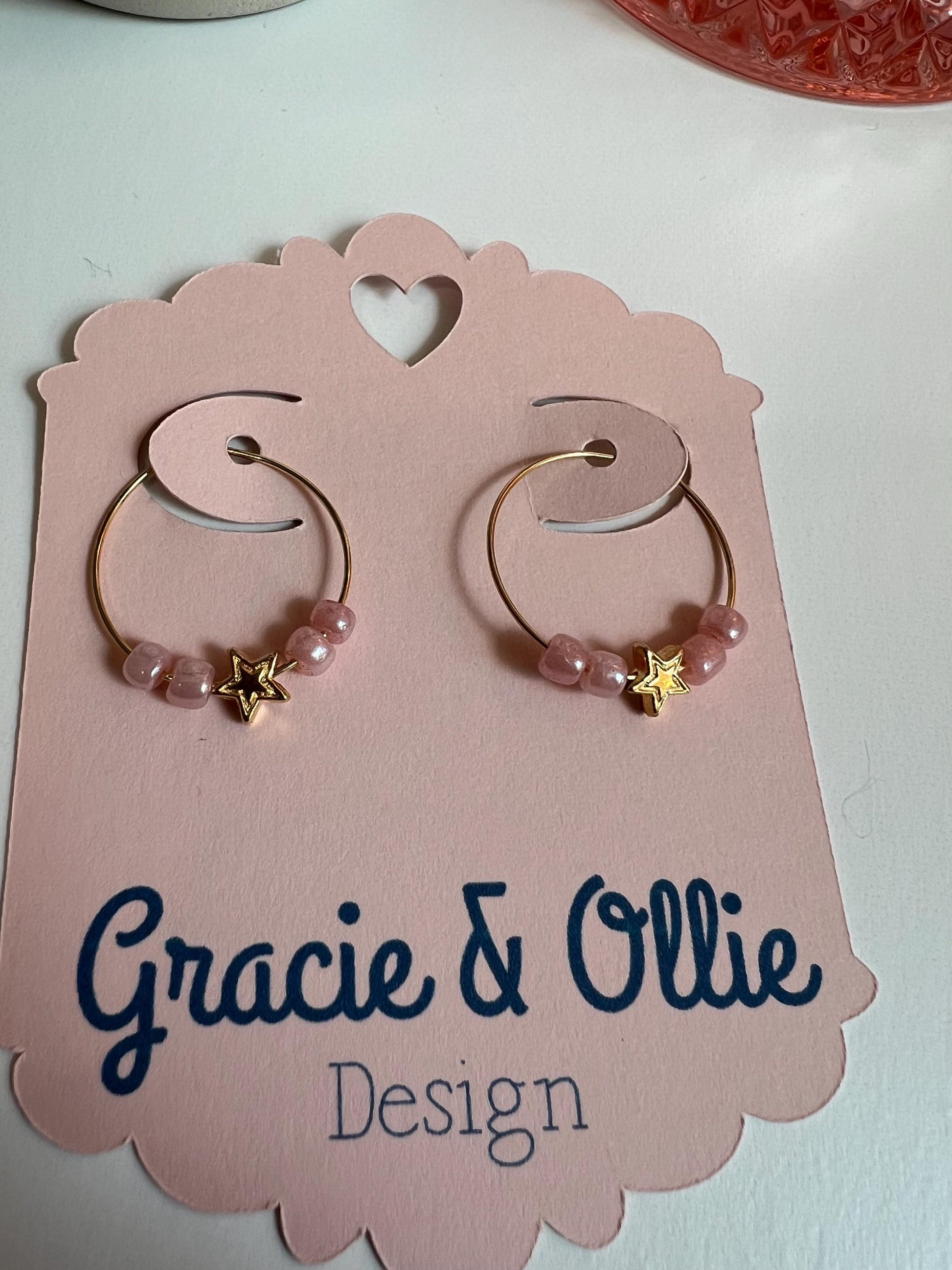 Handcrafted Hoop Earrings - birthday gift, beaded jewelry, present, stocking stuffer