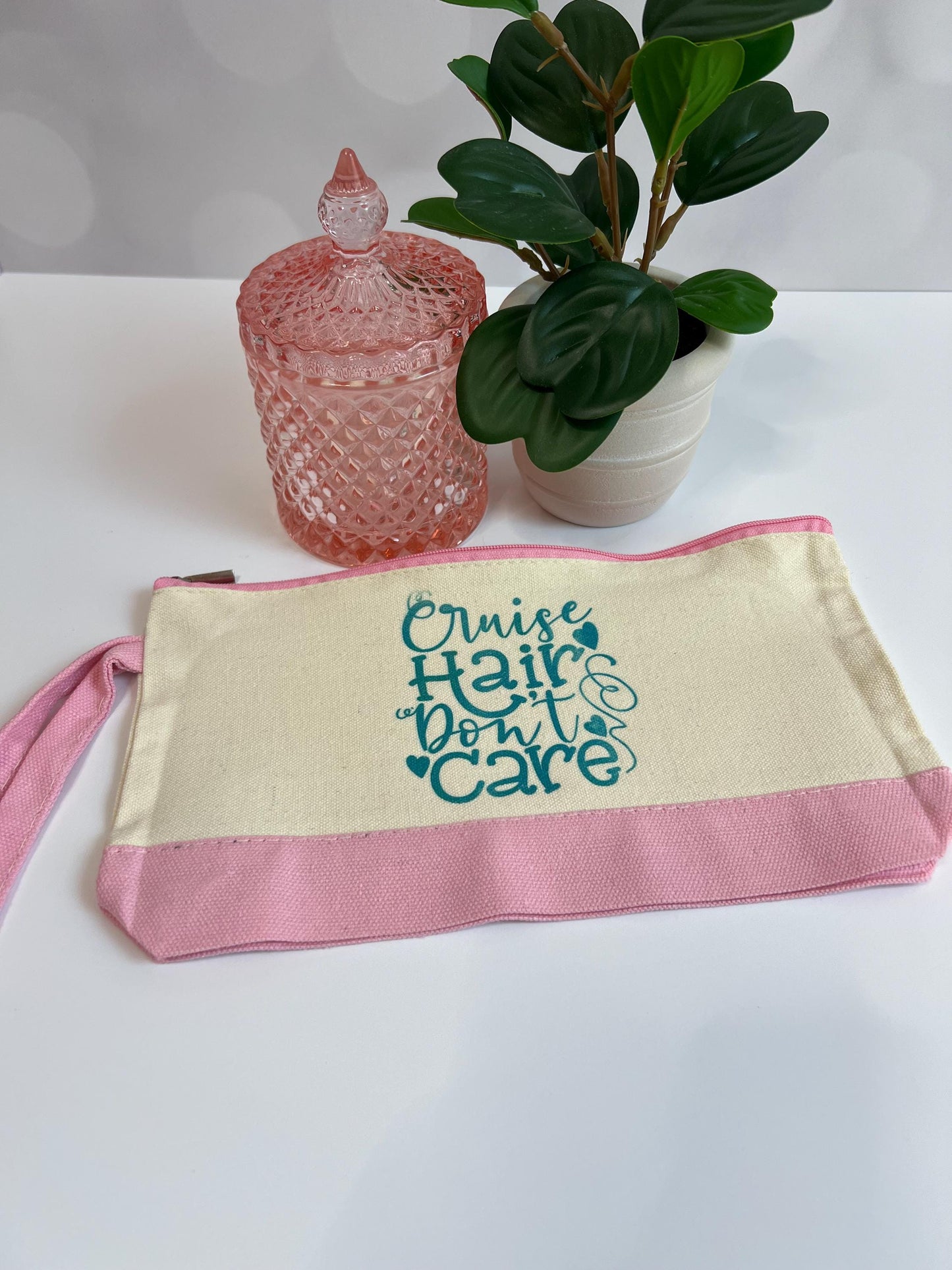 Cruise Essentials Makeup Bag: "Cruise Hair Don't Care" Wristlet