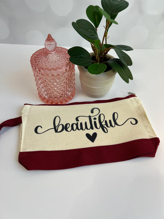 Beautiful Make-up Bag, Cosmetic Bag, Cruise Bag, Cute Bag, Vacation, Wristlet