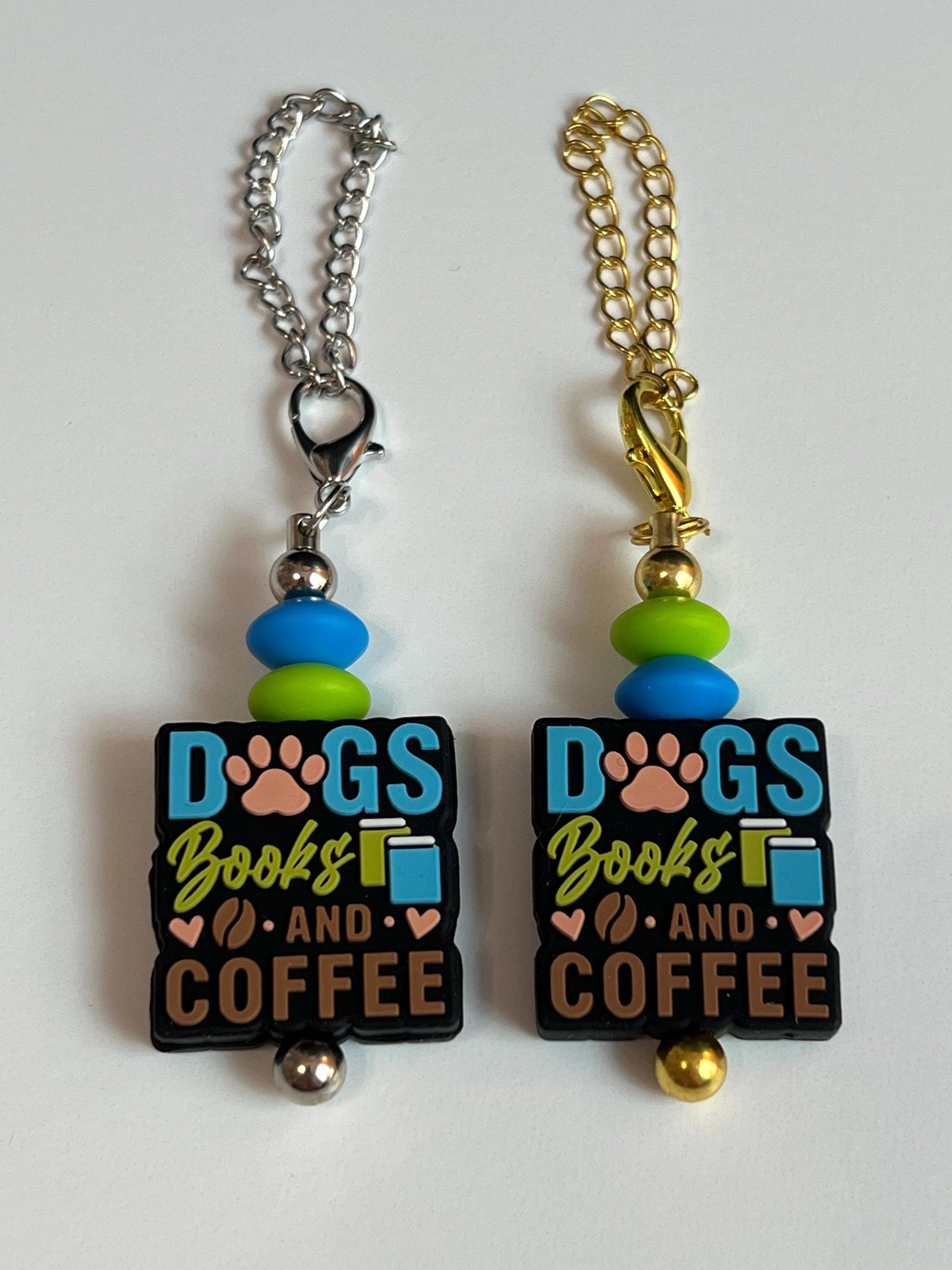 Tumbler Cup Charm: Stanley/Bogg Bag Accessory - Dog, Book & Coffee