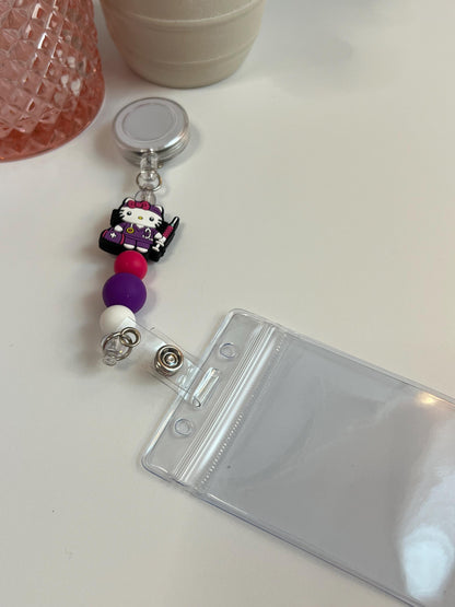 Medical Hello Kitty Badge Holder, Badge Reel, Nurse, PA, CNA, Doctor