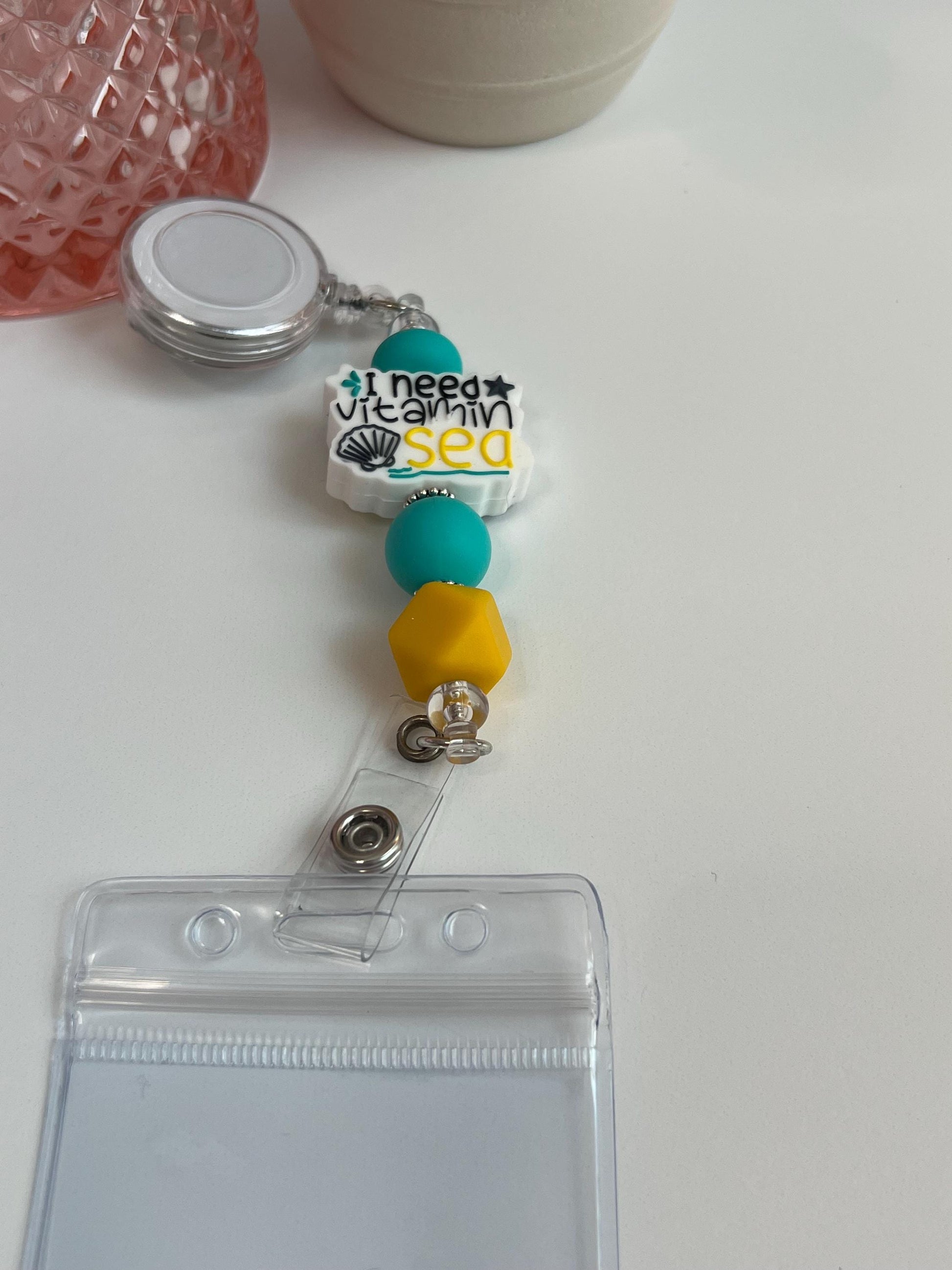I Need Vitamin Sea Badge Reel: Cruise Vacation ID Holder