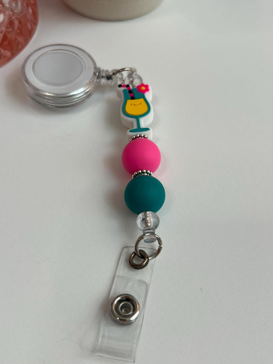 Fruity Drink Badge Reel: Cruise Vacation ID Holder