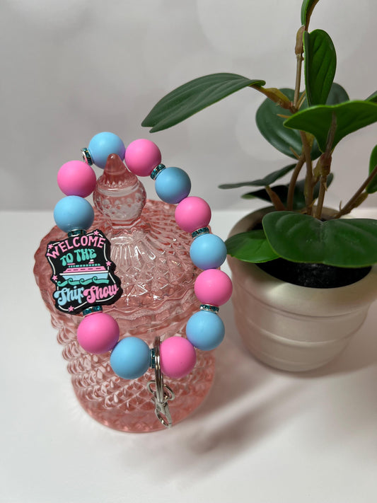 Welcome to the Ship Show Silicone Beaded Keychain Bracelet - ID Holder, Cruise, Work, Beaded Jewelry