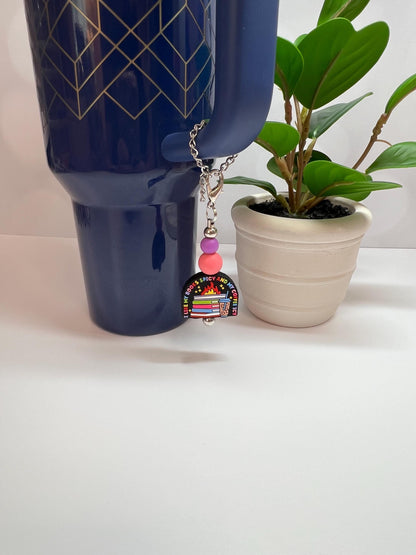 Spicy Books Icy Coffee Cup Charm: Stanley/Bogg Bag Accessory