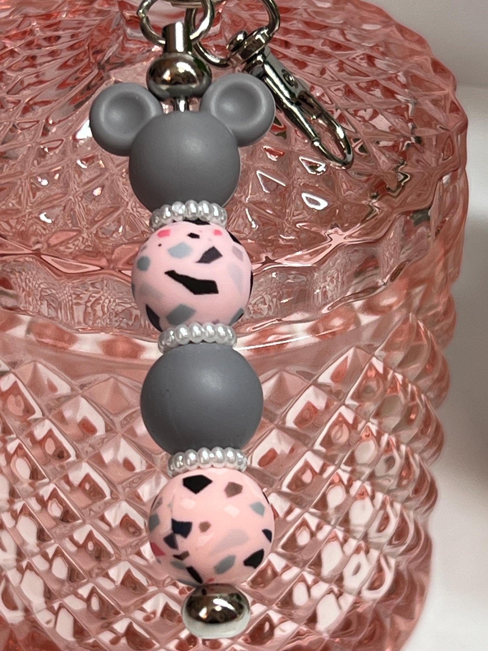 Mickey Mouse Silicone Bead Keychain: Bag Charm, Stocking Stuffer